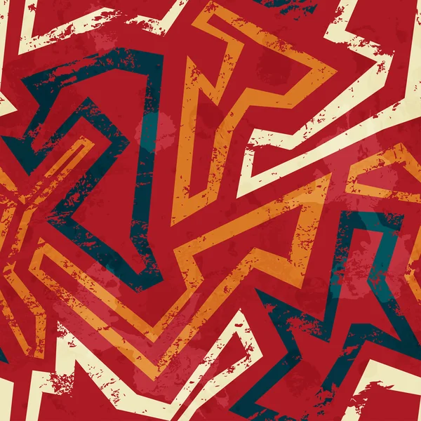 Afrikaanse geometrische naadloze patroon met grunge effect — Stockvector