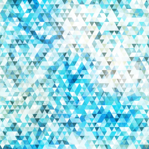 グランジ効果と青色の三角形のシームレス テクスチャ — ストックベクタ