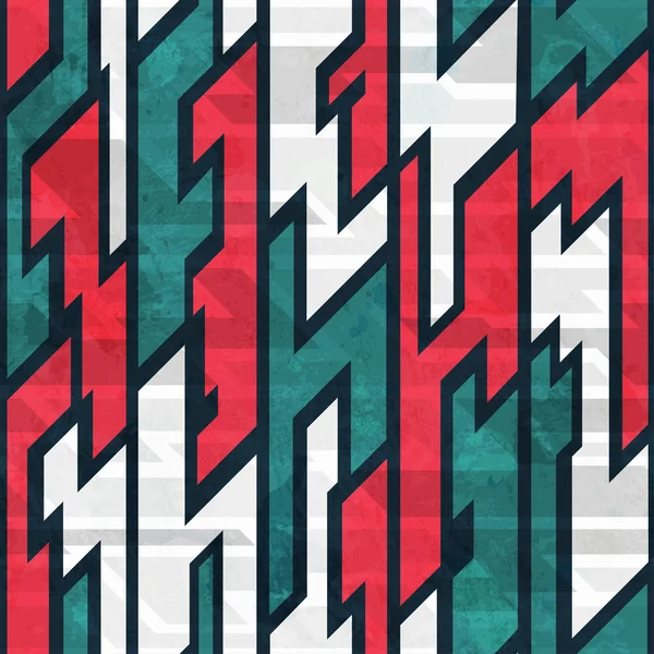 Fantastisk sømløst mønster med grungeeffekt – stockvektor