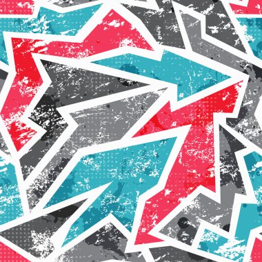 grafiti grunge etkisi ile seamless modeli Mozaik