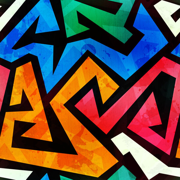 grunge colored graffiti seamless texture