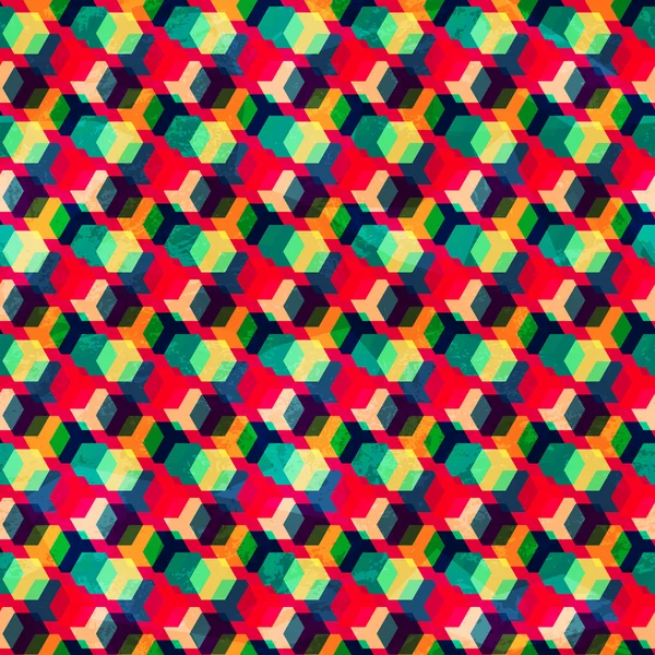 Retro färgade rhombus seamless mönster — Stock vektor