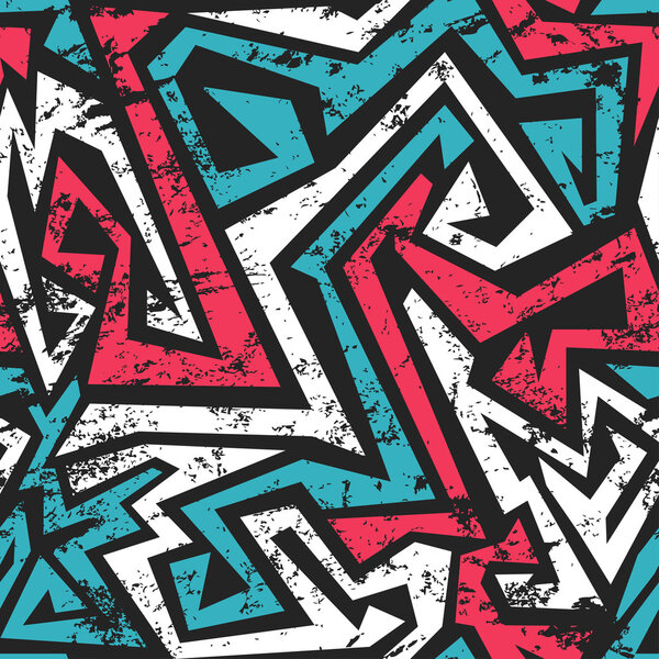 maze seamless pattern with grunge effect