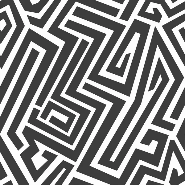 Labyrinthe monochrome motif sans couture — Image vectorielle