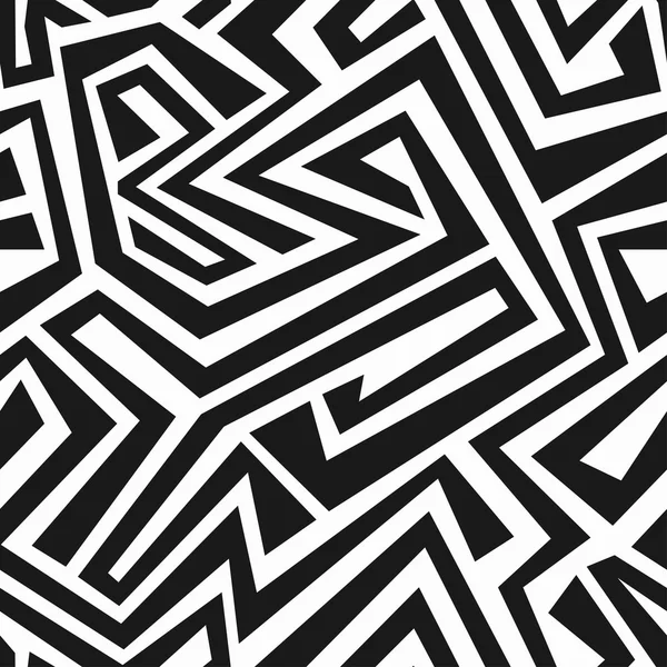 Labyrinthe tribal monochrome texture transparente — Image vectorielle