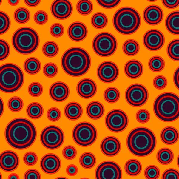 Couleur chaude cercle motif sans couture — Image vectorielle