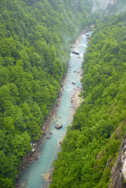 Canyon fluvial sous la pluie — Photo