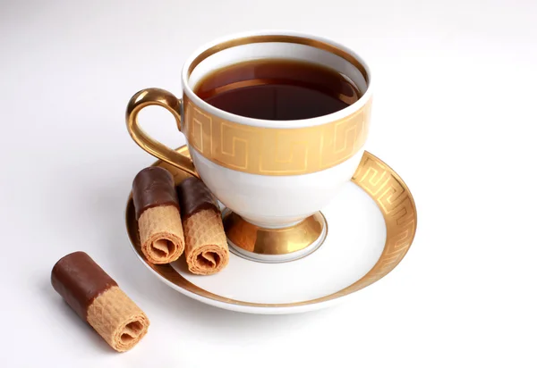 कुकीज़ के साथ चाय का कप — स्टॉक फ़ोटो, इमेज