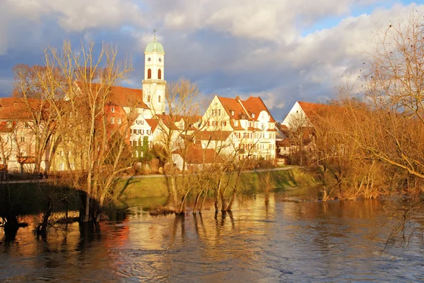 Rio Ratisbona e Danúbio, Baviera, Alemanha — Fotografia de Stock