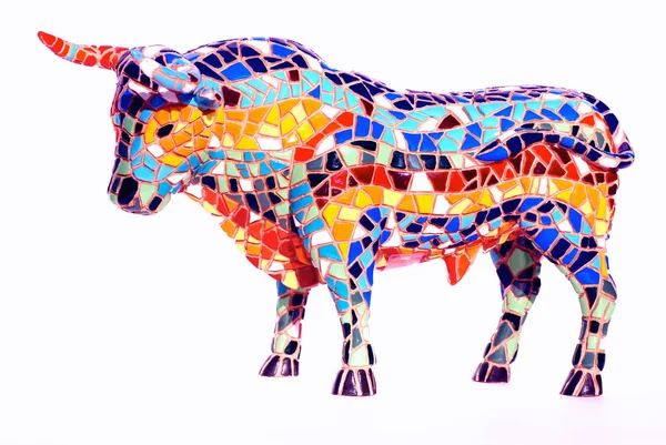 公牛在高迪风格-西班牙纪念品 免版税图库图片