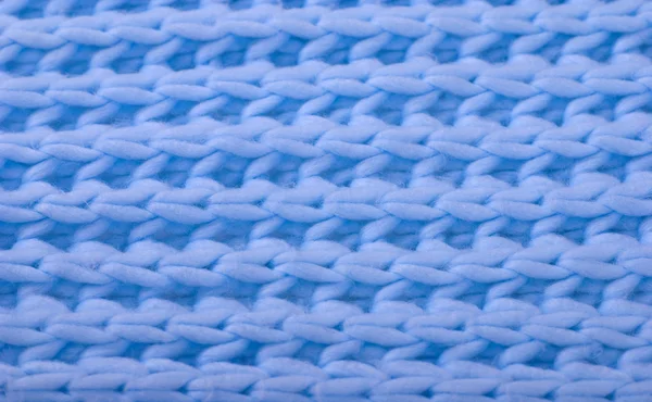 Blauwe wol gebreide textuur — Stockfoto