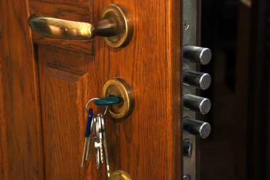 Safe lock in the home clipart