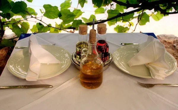 Cena en restaurante al aire libre — Foto de Stock