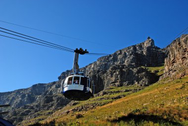 Füniküler üzerinde Masa Dağı (Capetown)