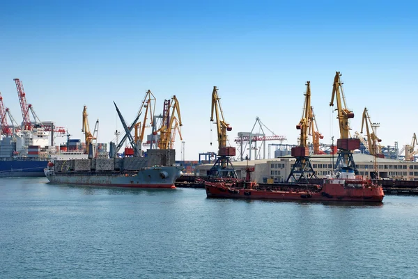 Cargo ships at shipyard — Stock Photo, Image