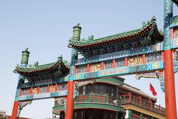 Porta Qianmen chinês para a Praça Tiananmen (Pequim ) — Fotografia de Stock