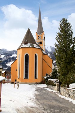 kilise kulesi Alp Köyü bad hofgastein, Avusturya.