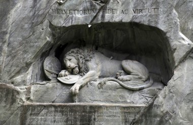 Lion Monument (Löwendenkmal) in park (Lucerne, Switzerland),