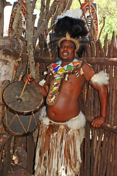 Zulu drummer — Stock Photo, Image