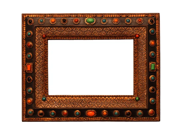 Vintage wooden ornate picture frame — Stock Photo, Image