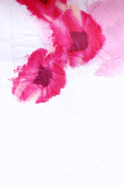 Floral crumpled fabric with red poppies . — Stock Photo, Image