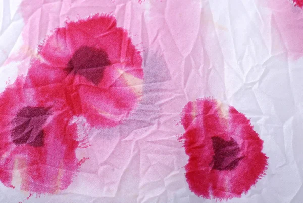 Floral crumpled fabric with red poppies . — 스톡 사진