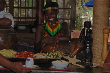 aşiret Restoran, lesedi, Afrika Afrika gülümseyen genç kadın