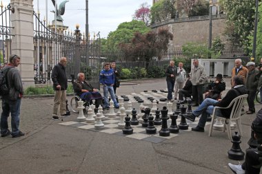 büyük boyutlu sokak satranç parc des burçları, geneva, İsviçre