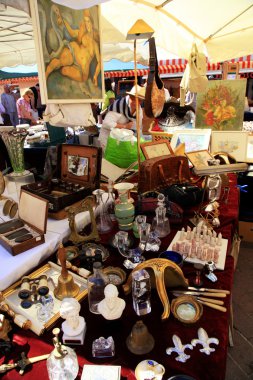 antique market in Nice, France clipart