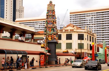 Sri mariamman Tapınağı, chinatown bölgesinde, Singapur