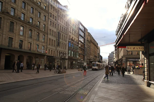 Rue du Marche в Женеве, Швейцария — стоковое фото