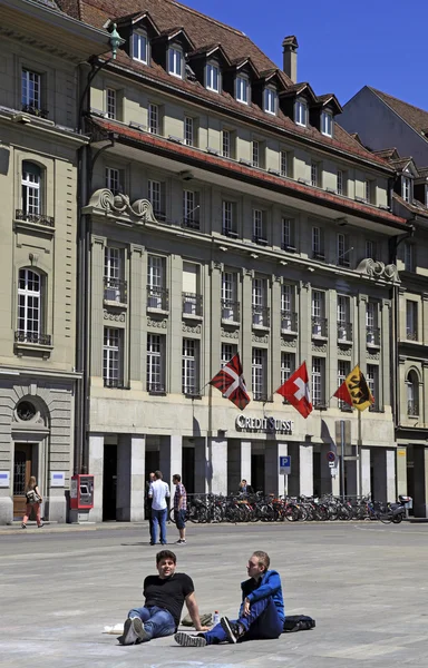 Banka Credit suiss v Bernu, Švýcarsko — Stock fotografie