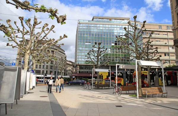 Rue de Chantepoulet en Ginebra, Suiza — Foto de Stock