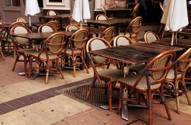 eski şehrin güzel açık Fransız cafe, Fransa