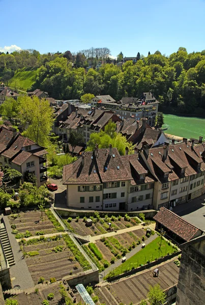 Tile roof of Bern and Aare river(Switzerland) — Stock Photo, Image