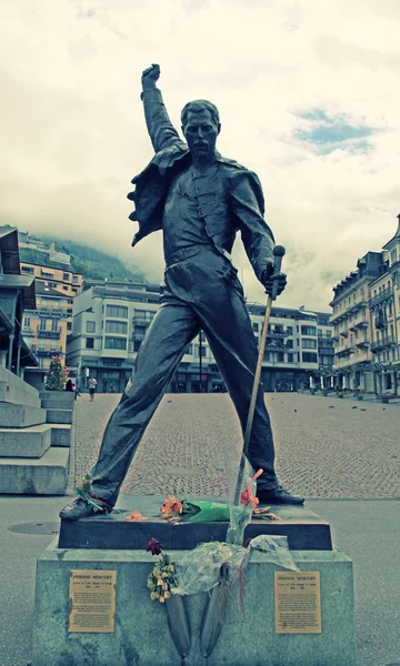 Freddie mercury socha v montreux, Švýcarsko — Stock fotografie