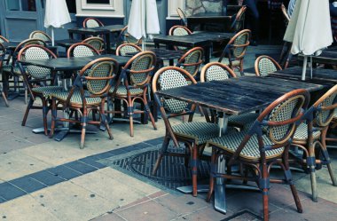 eski şehrin güzel açık Fransız cafe, Fransa