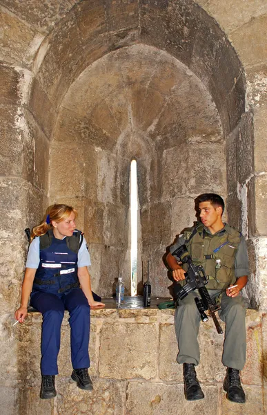 Membres de la police de l'armée israélienne dans la vieille ville de Jérusalem , — Photo