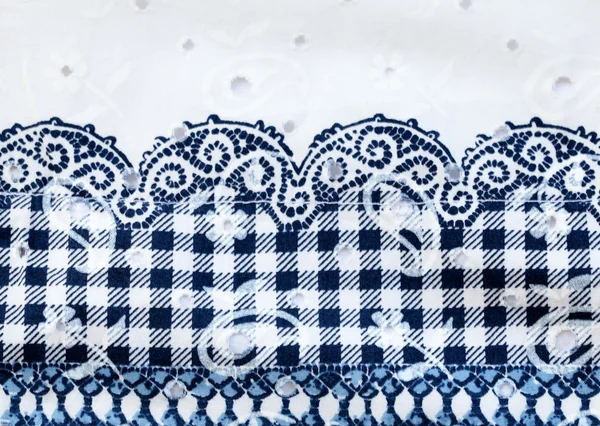 Vintage modré a bílé bavlněné tkaniny — Stock fotografie
