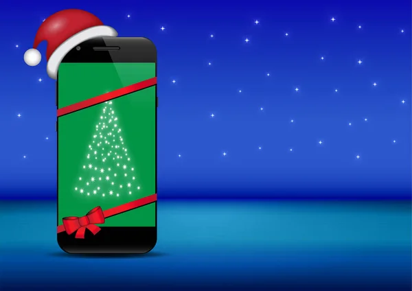 Смартфон Рождественской Версии Подарка — стоковое фото