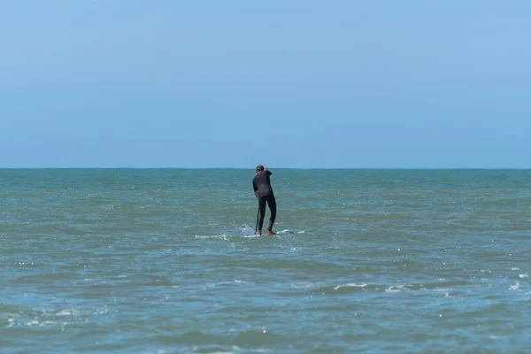 Hombre Practicando Stand Paddle Mar — Foto de Stock