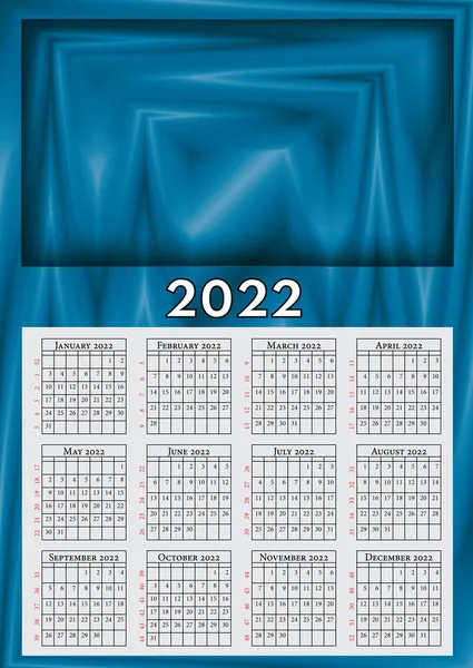 Egyoldalas Naptári 2022 Testreszabható Fotókkal — Stock Fotó