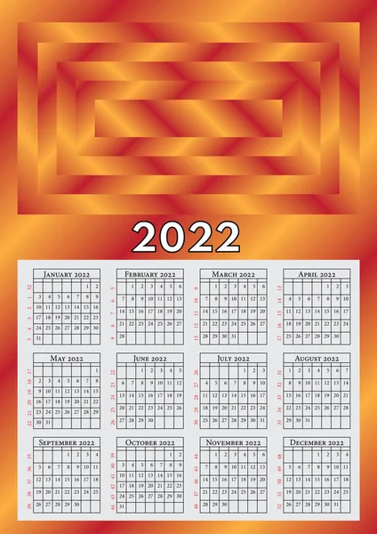 Egyoldalas Naptári 2022 Testreszabható Fotókkal — Stock Fotó