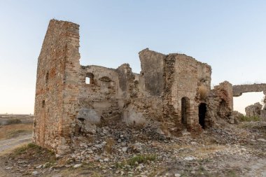Puglia, İtalya 'daki antik Sant' Agata Manastırı manzarası