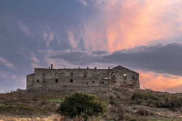 Panoramiczny Widok Starożytne Opactwo Sant Agata Martire Puglia Włochy — Zdjęcie stockowe