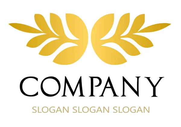 Logo - golden branch — Stock Vector