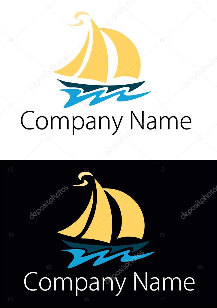 Logo yacht - travel logo. Vector