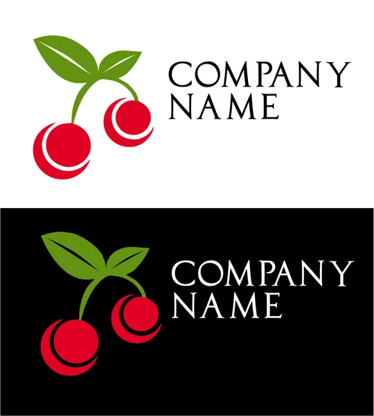 Vetor de logotipo de cereja — Vetor de Stock