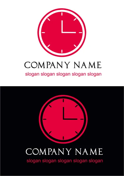Vetor logotipo relógio vermelho — Vetor de Stock