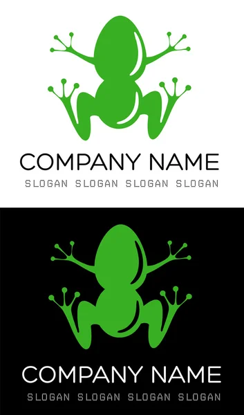 Green frog logo vector — Stock Vector